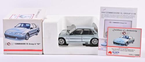COMMODORE: A limited edition 1:18 scale Biante Holden VL Commodore SS group A, with COA numbered 3092/12000, missing right mirror, in fitted box with copy of COA (SALEROOM NOTICE)