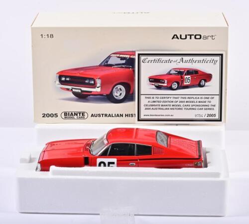 CHRYSLER: A limited edition 1:18 scale Autoart Chrysler Charger, red, #05, 2005 Australian Historic Touring Car Series, with COA numbered 754/2005, in fitted box