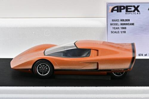HURRICANE: A limited edition 1:18 scale Apex Replicas Holden Hurricane Orange, with COA numbered 674/798, in fitted box