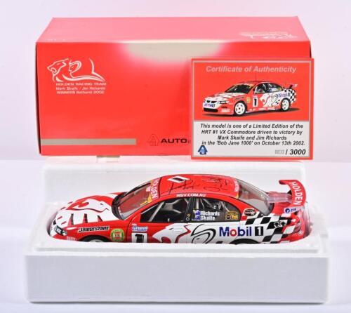 SKAIFE/RICHARDS: A limited edition 1:18 scale Autoart Holden HRT #1 VX Commodore as raced by Skaife/Richards in 2002 Bob Jane 1000, with COA numbered 33/3000, roof signed by Skaife/Richards, spoiler fixed with glue, in fitted box (SALEROOM NOTICE)
