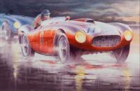 GONZALEZ: An original watercolour by John Orlando Birt (b.1947) featuring the 1954 Ferrari 375 Plus 0384 AM winning at Silverstone with Jose Froilan Gonzalez behind the wheel - 2