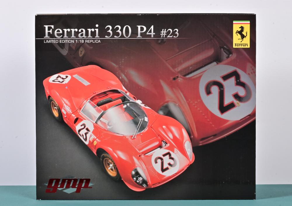 330 P4: A Limited Edition, 1:18 scale gmp Ferrari 330 P4 (Part No.G1804102).  Model still contained in sealed inner packaging - Price Estimate: $ - $