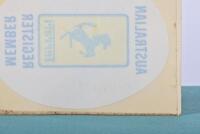 AUSTRALIAN FERRARI REGISTER: An original unused 1980's 'AUSTRALIAN Ferrari REGISTER MEMBER" reverse glass sticker - 5