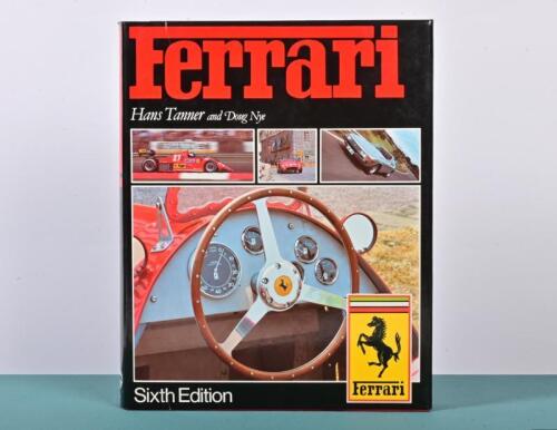 FERRARI: 'Ferrari' hardcover book by Hans Tanner and Doug Nye. Contents page with Barry Lake signature