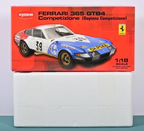 365 GTB4: A 1:18 scale Kyosho Ferrari 365 GTB4 Competizione (Daytona Competizione) (08164E). Model sealed within polystyrene packaging