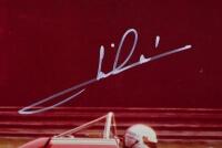 ANDRETTI: A colour image of Mario Andretti racing a Ferrari 126 C2 at the Italian Grand Prix MONZA 1982. Mario Andretti signature - 4