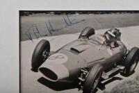 HAWTHORN: A Mike Hawthorn picture set. Black and white picture of Hawthorn racing a Lancia-Ferrari 801 at the German Grand Prix Nurburgring, 1957. Mike Hawthorn signature (COA attached in images) - 4