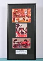 AMON: A three colour picture set relating to Chris Amon. Ferrari 312 pictures signed by Chris Amon. Signatures via direct Chris Amon email correspondence
