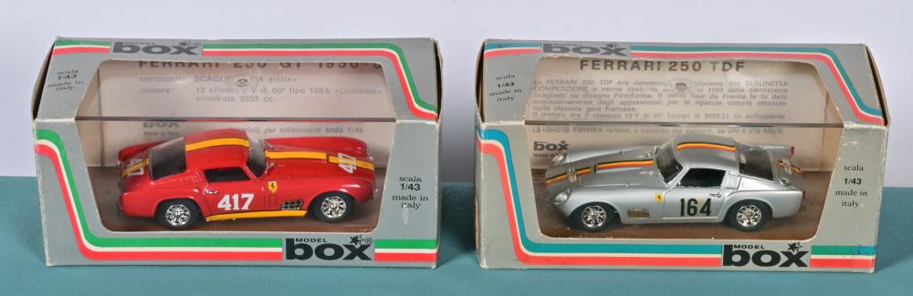 250 GT/250 TDF: Two MODEL box 1:43 scale Ferrari models. FERRARI