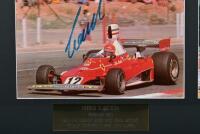 LAUDA: A tri-picture set of Niki Lauda and associated Ferrari racing cars. Ferrari 312T & 312 T2 pictures signed by Niki Lauda - 3