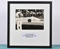 GINTHER: An impressive black and white image of Richie Ginther racing a Ferrari 246P at the 1960 Italian Grand Prix. Image signed by Richie Ginther. Markus Brandes CoA attached - 6