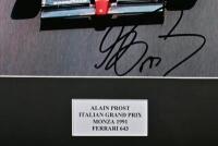 PROST: A colour picture of Alain Prost racing a Ferrari 643 at the ITALIAN GRAND PRIX MONZA 1991. Picture signed by Alain Prost - 2