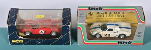 250 LM/375 PLUS: Two 1:43 scale Ferrari models. MODEL box Ferrari 250 LM, "Monza 66" (8437) & TOP MODEL Collection Ferrari 375 PLUS LE MANS 54 (TMC 002)