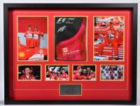 CANADIAN GRAND PRIX: A superb colour picture collage from the 2004 Canadian Grand Prix featuring window mounted pictures of the winning Ferrari F2004 and Ferrari team. With centrally mounted 'GRAND PRIX DU CANADA, MONTREAL 11-12-13 JUIN 2004' Official Pro