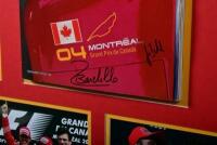 CANADIAN GRAND PRIX: A superb colour picture collage from the 2004 Canadian Grand Prix featuring window mounted pictures of the winning Ferrari F2004 and Ferrari team. With centrally mounted 'GRAND PRIX DU CANADA, MONTREAL 11-12-13 JUIN 2004' Official Pro - 3