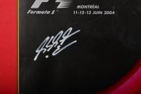 CANADIAN GRAND PRIX: A superb colour picture collage from the 2004 Canadian Grand Prix featuring window mounted pictures of the winning Ferrari F2004 and Ferrari team. With centrally mounted 'GRAND PRIX DU CANADA, MONTREAL 11-12-13 JUIN 2004' Official Pro - 5