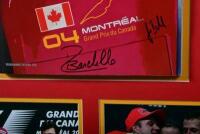 CANADIAN GRAND PRIX: A superb colour picture collage from the 2004 Canadian Grand Prix featuring window mounted pictures of the winning Ferrari F2004 and Ferrari team. With centrally mounted 'GRAND PRIX DU CANADA, MONTREAL 11-12-13 JUIN 2004' Official Pro - 6