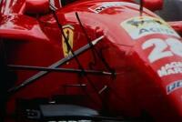 BERGER: A colour picture of Gerhard Berger driving a Ferrari 412 T2 at the 1995 Australian Grand Prix. Gerhard Berger signature - 2