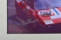 FACETTI: A colour picture of Carlo Facetti driving a Ferrari 365 GTB/4 at Le Mans 1972. Carlo Facetti signature - 4