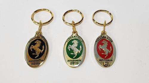 KEYRINGS: Three Ferrari Club Australia membership keyrings