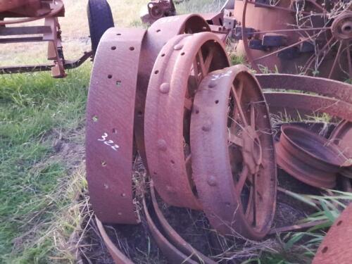Four early tractor wheels