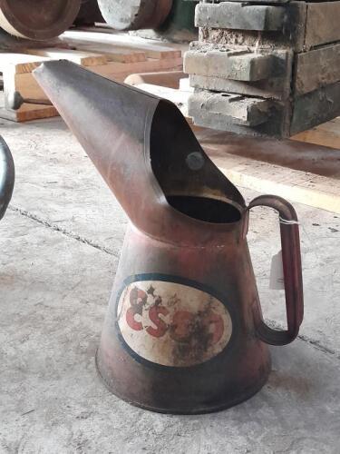 A half gallon Esso tin oil pourer
