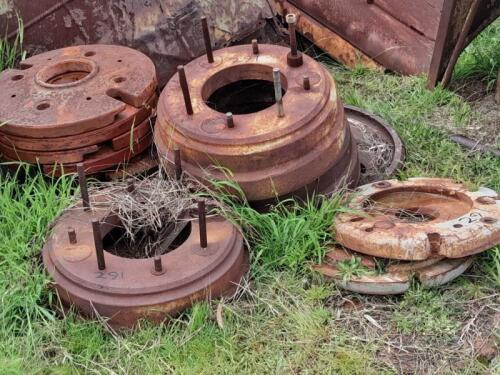 Ten various wheel weights