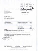 HAWTHORN: A Mike Hawthorn picture set. Black and white picture of Hawthorn racing a Lancia-Ferrari 801 at the German Grand Prix Nurburgring, 1957. Mike Hawthorn signature (COA attached in images) - 5
