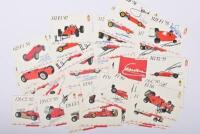 FERRARI: A set of 'Ferrari 1898 - 1998' postcards from Galleria Ferrari depicting a myriad of Ferrari race cars from '159 S SPORT' 47' to 'F1 '95'. Various Ferrari driver signatures including Jose Froilan Gonzalez, Paul Frere, Nino Vaccarella, Chris Amon,