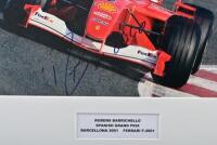 BARRICHELLO&nbsp;FERRARI: A colour picture of a Ferrari F-2001 as raced by Rubens Barrichello at the SPANISH GRAND PRIX, BARCELONA 2001, picture signed by Rubens Barrichello - 2