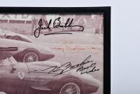 SILVERSTONE: An interesting picture depicting the front starters for the 1959 DAILY EXPRESS INTERNATIONAL TROPHY, SILVERSTONE Grand Prix. Signed by Sir Jack Brabham, Roy Salvadori, Tony Brooks, Stirling Moss - 2