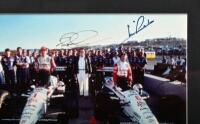 MANSELL/ANDRETTI: A colour picture of Nigel Mansell and Mario Andretti at the Indycar World Series, Laguna Seca 1994. Nigel Mansell & Mario Andretti signatures - 3