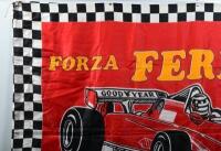 FERRARI: A 'FORZA FERRARI Turbo GRAND PRIX F1' cloth flag. Circa 1980's - 2