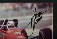 ARNOUX: A colour picture of Rene Arnoux racing a Ferrari 126C4 at the FRENCH GRAND PRIX DIJON, 1984. Rene Arnoux signature - 3