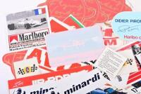 FORMULA 1 STICKERS: A large quantity of period Formula 1 stickers including 'AVIA Fittipaldi', 'HARIBO - DIDIER PIRONI','RACING ELF TEAM' - 3