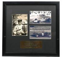 HILL: A black and white picture set of Graham Hill. Driver picture signed by Graham Hill