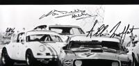 A.T.C.C: A black and white landscape picture - 'First Lap Calder 1971'. Jim McKeown, Norm Beechey, Allan Moffat, Bob Jane signatures - 2
