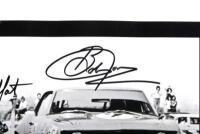 A.T.C.C: A black and white landscape picture - 'First Lap Calder 1971'. Jim McKeown, Norm Beechey, Allan Moffat, Bob Jane signatures - 3