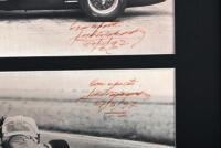 GONZALEZ: A superb tri-picture set of Jose Froilan Gonzalez racing a Ferrari 375/F1 and Ferrari 625 at various Grand Prix's during the 1950's. Each picture signed by Jose Froilan Gonzalez - 2