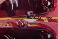 ICKX: A colour double image of a Ferrari F1 cockpit as driven by Jacky Ickx. Jacky Ickx signature - 2