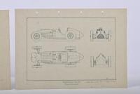 TALBOT: Two cardboard 1948-1951 Talbot-Lago T-26C 6CYL 4483 CC pictures. Peter Tucker signatures - 3