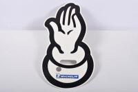 MICHELIN: A Michelin hand sign in the form of a Bibendum hand