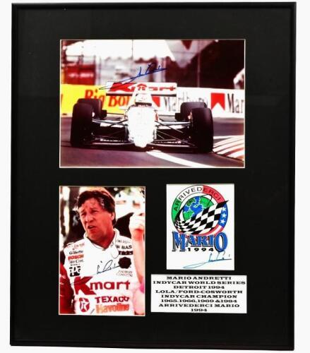 ANDRETTI: A Mario Andretti related picture set. Mario Andretti signatures