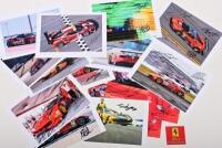 FERRARI: A collection of colour pictures depicting Ferrari 488 GT racing cars from various racing competitions. Jody Fannin, Miguel Moline, Nicklas Nielsen, Robert Smith, Alex Riberas signatures
