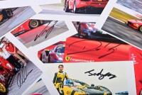 FERRARI: A collection of colour pictures depicting Ferrari 488 GT racing cars from various racing competitions. Jody Fannin, Miguel Moline, Nicklas Nielsen, Robert Smith, Alex Riberas signatures - 2