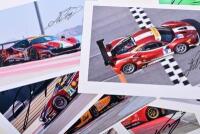 FERRARI: A collection of colour pictures depicting Ferrari 488 GT racing cars from various racing competitions. Jody Fannin, Miguel Moline, Nicklas Nielsen, Robert Smith, Alex Riberas signatures - 3