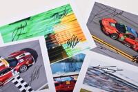 FERRARI: A collection of colour pictures depicting Ferrari 488 GT racing cars from various racing competitions. Jody Fannin, Miguel Moline, Nicklas Nielsen, Robert Smith, Alex Riberas signatures - 4