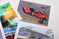 FERRARI: A collection of colour pictures depicting Ferrari 488 GT racing cars from various racing competitions. Jody Fannin, Miguel Moline, Nicklas Nielsen, Robert Smith, Alex Riberas signatures - 5
