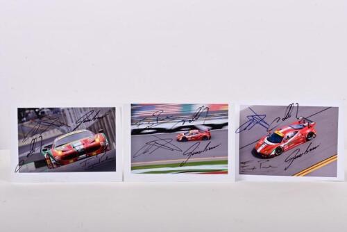 DAYTONA 2015: Three different colour pictures from Daytona 2015 of the no. 51 AF Corse Ferrari 458 Italia race car as raced by Gianmaria Bruni, Emmanuel Collard, Francois Perrodo and Toni Vilander. All pictures with driver signatures