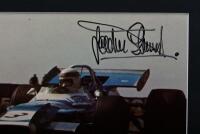 STEWART: A three colour picture display of Jackie Stewart and associated racing cars. Tyrell & Matra pictures signed by Jackie Stewart - 4